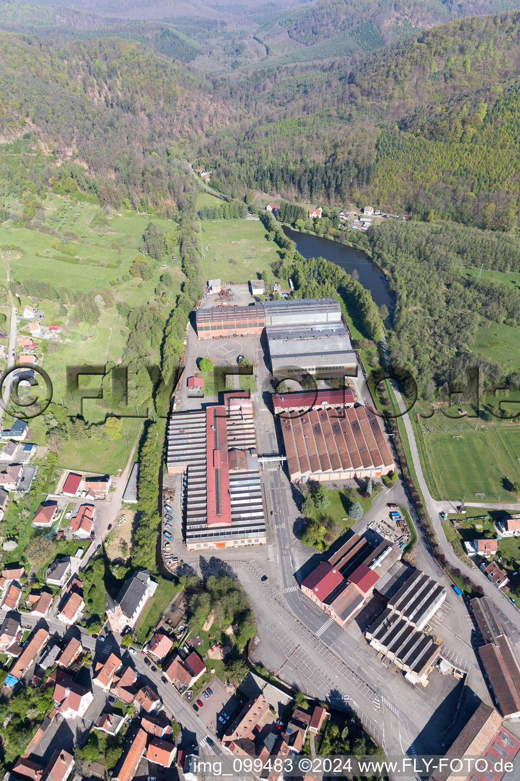 Zinswiller in the state Bas-Rhin, France viewn from the air