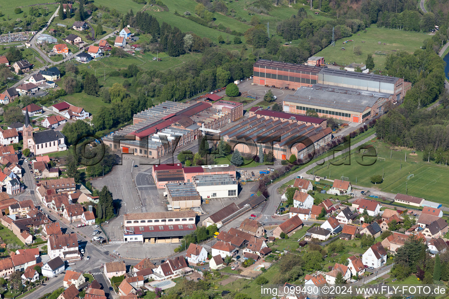 Aerial view of Zinswiller in the state Bas-Rhin, France