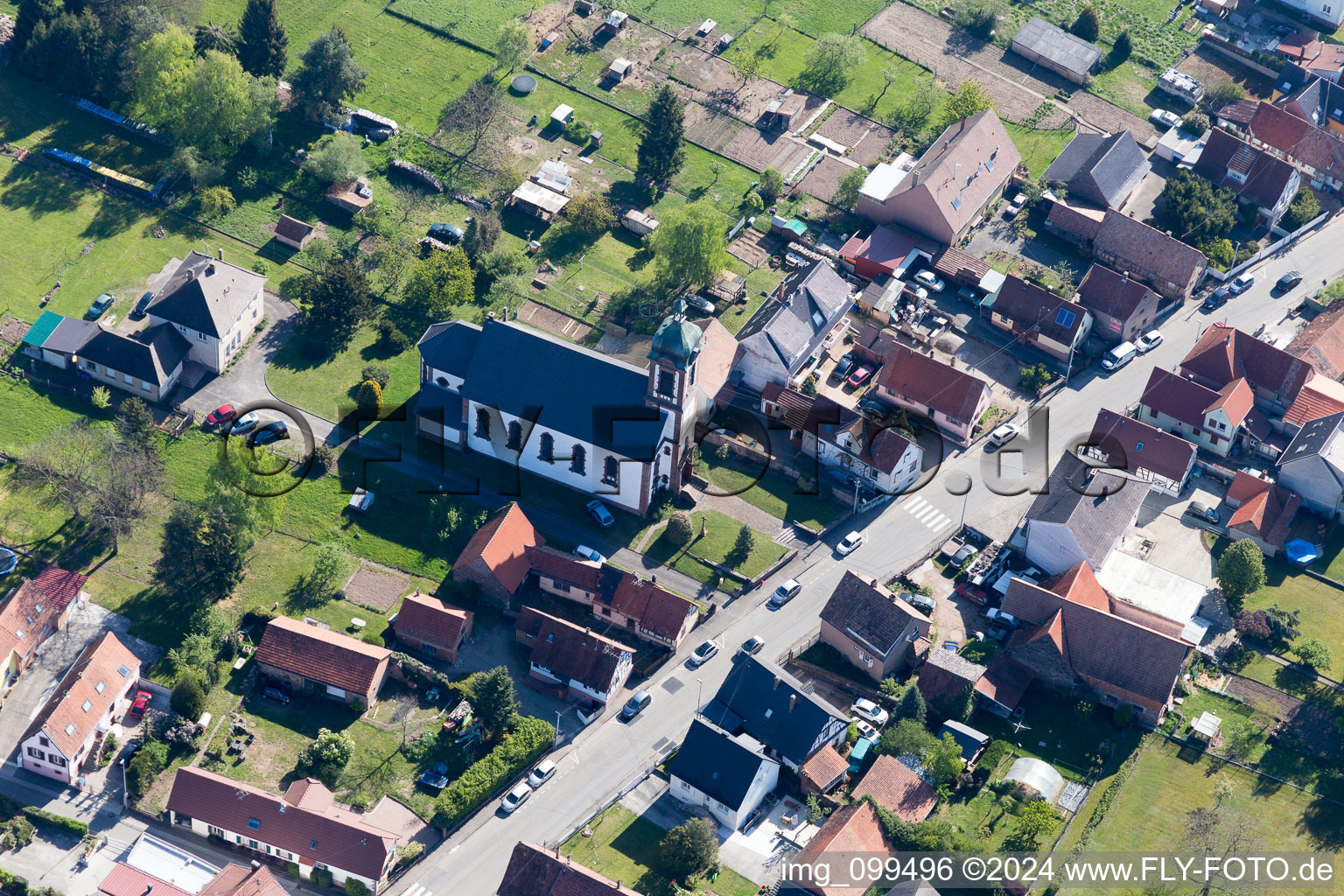 Gumbrechtshoffen in the state Bas-Rhin, France from the plane