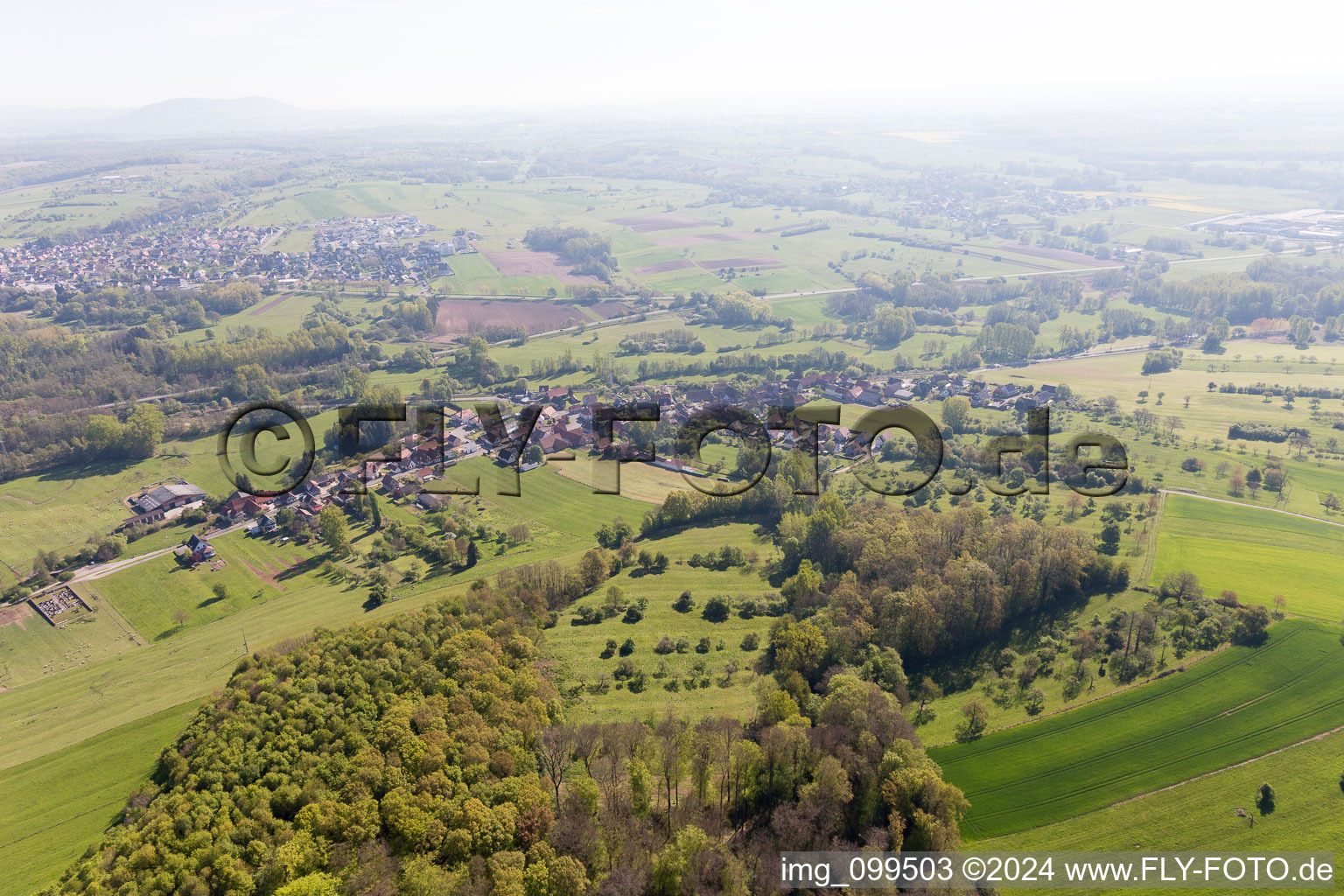 Uttenhoffen in the state Bas-Rhin, France from the plane