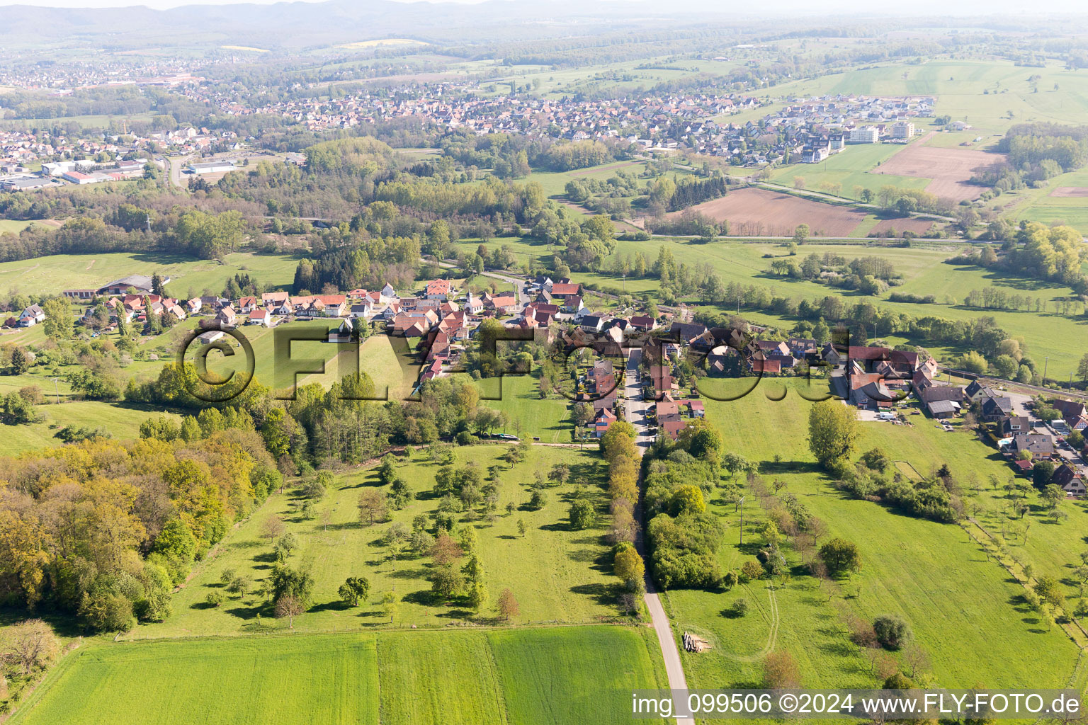 Drone recording of Uttenhoffen in the state Bas-Rhin, France