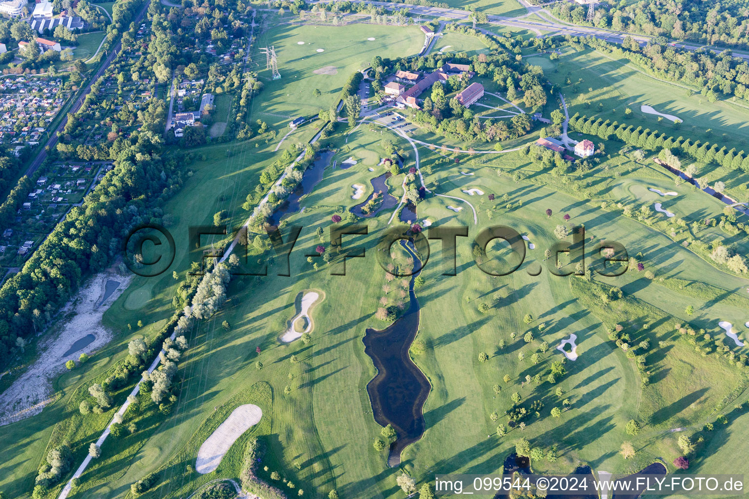 Aerial view of District Beiertheim-Bulach in Karlsruhe in the state Baden-Wuerttemberg, Germany