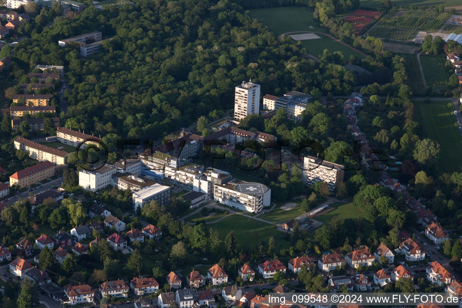 Aerial photograpy of District Rüppurr in Karlsruhe in the state Baden-Wuerttemberg, Germany