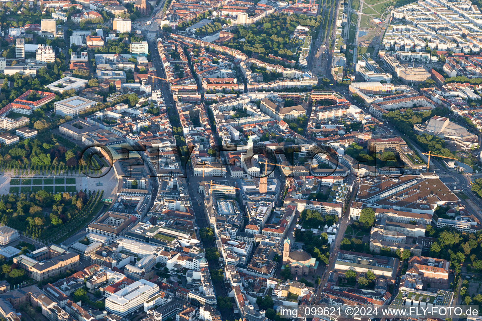 Kaiserstr, Schlossplatz in the district Innenstadt-West in Karlsruhe in the state Baden-Wuerttemberg, Germany