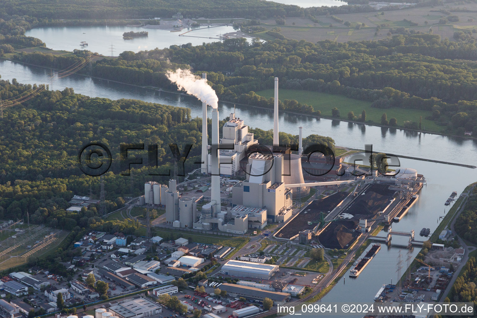 District Rheinhafen in Karlsruhe in the state Baden-Wuerttemberg, Germany from above