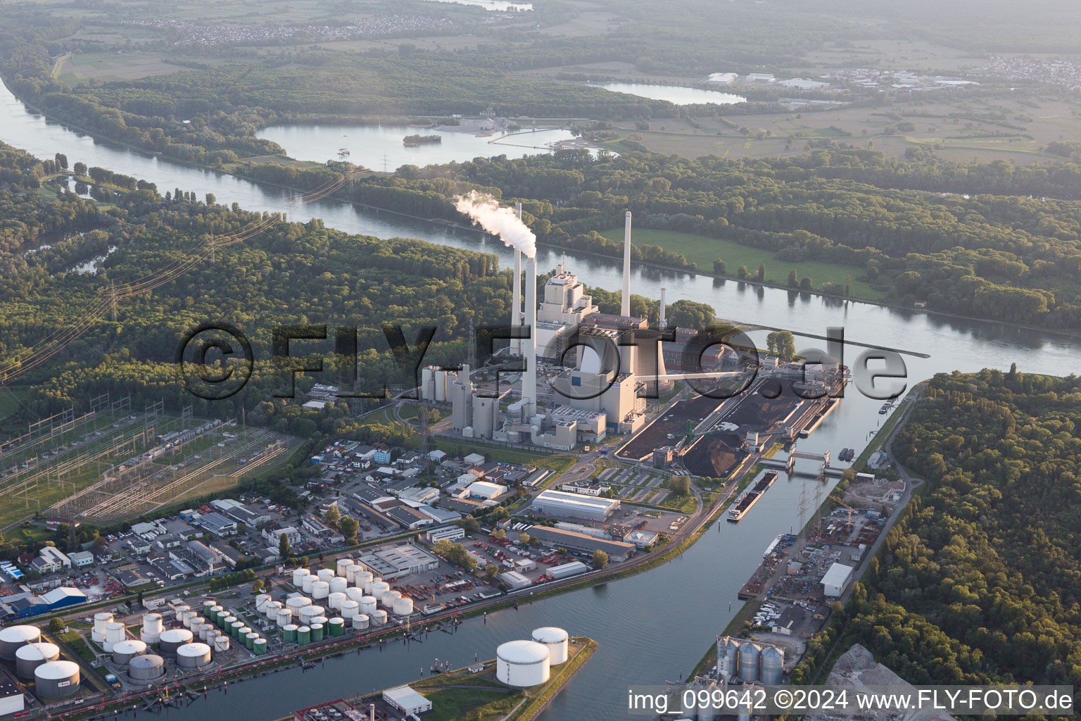 District Rheinhafen in Karlsruhe in the state Baden-Wuerttemberg, Germany out of the air