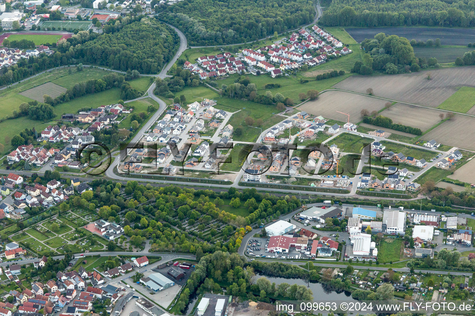 Wörth am Rhein in the state Rhineland-Palatinate, Germany out of the air