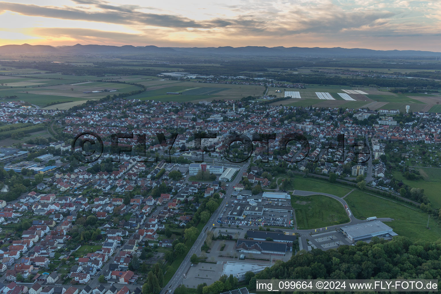 Drone recording of Kandel in the state Rhineland-Palatinate, Germany