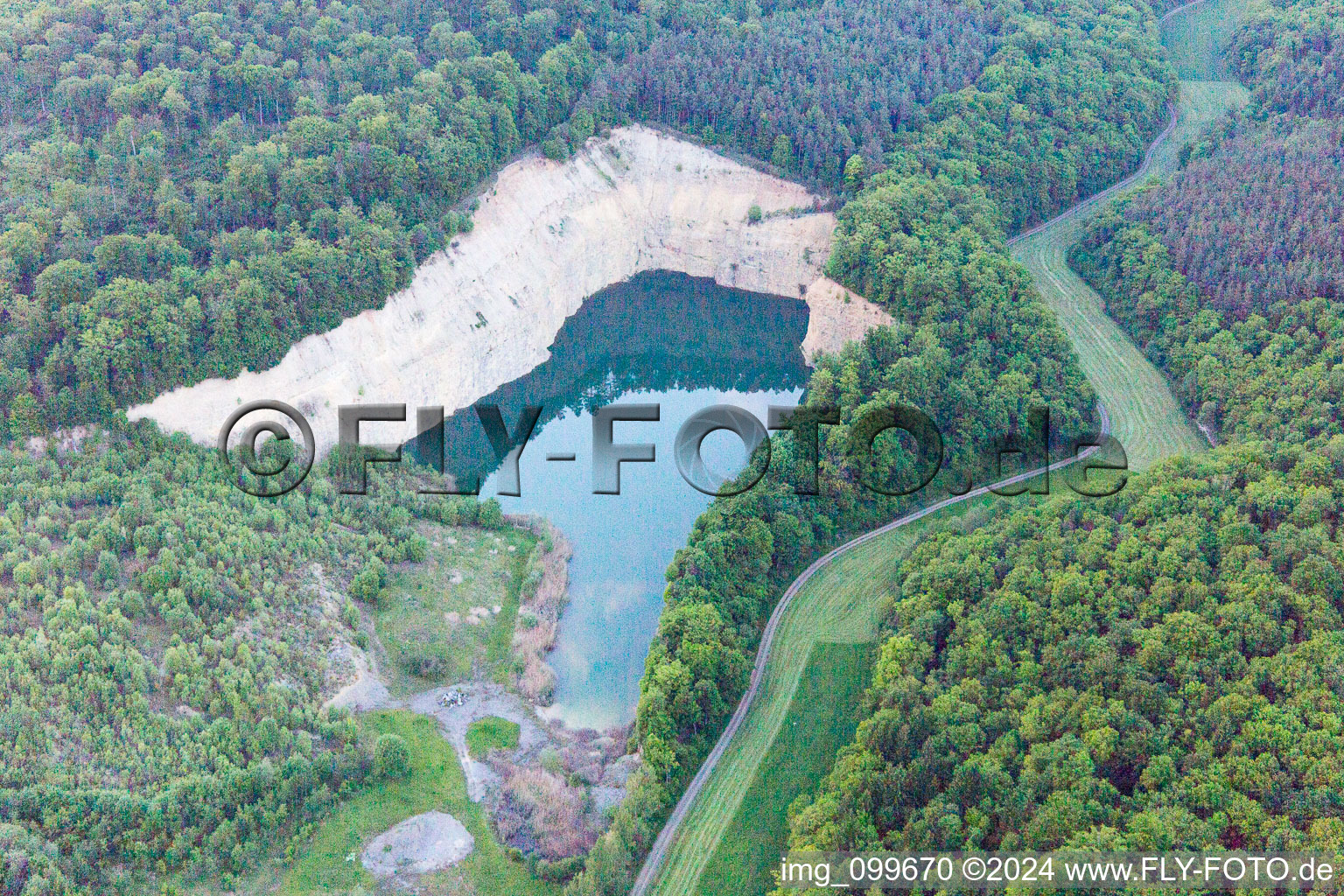 Aerial view of Schonungen in the state Bavaria, Germany