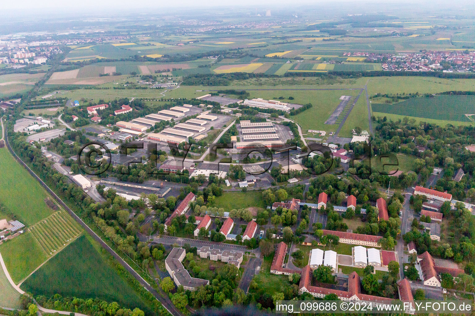 Building complex of the former military barracks in Geldersheim in the state Bavaria, Germany