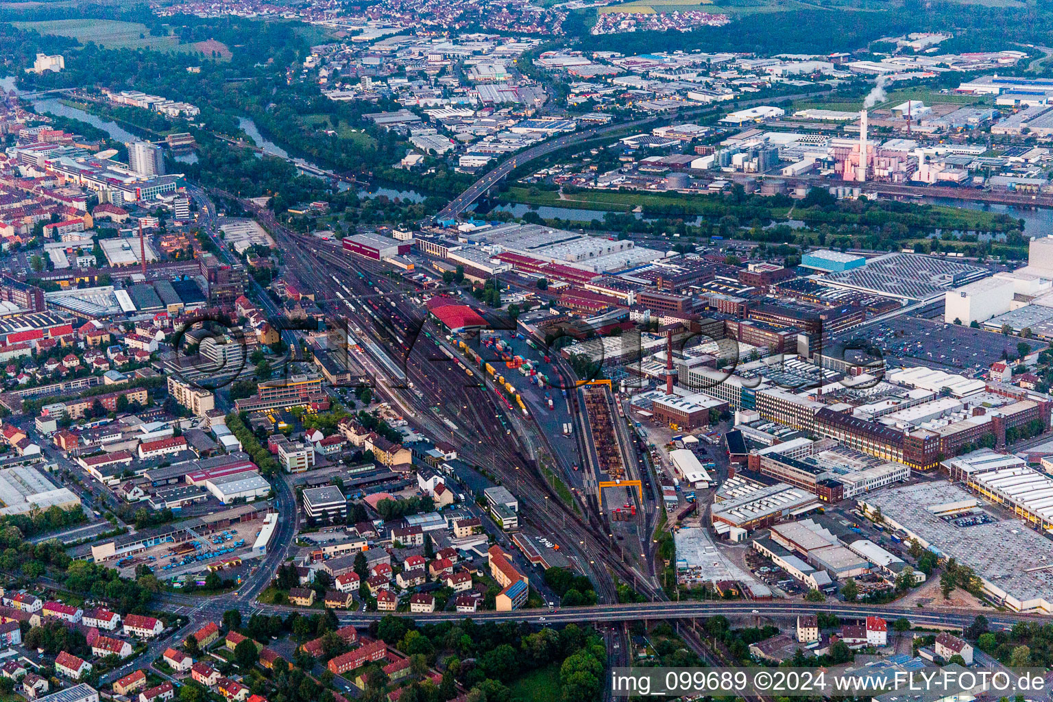 The city center in the downtown area in the district Bellevue in Schweinfurt in the state Bavaria, Germany