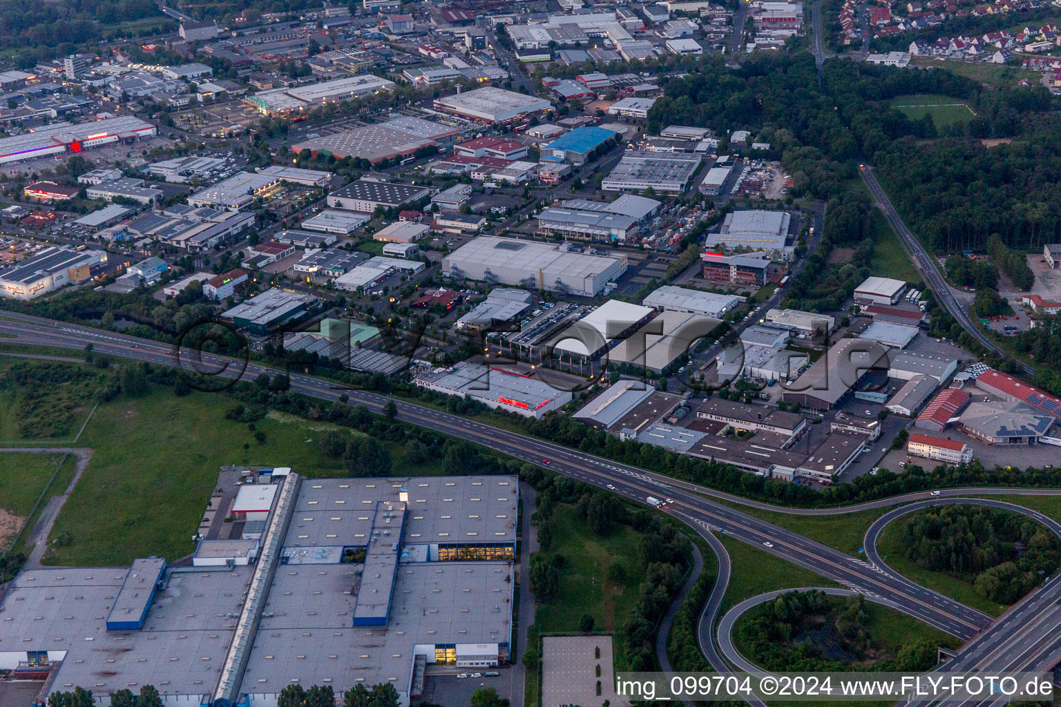 Aerial view of Schweinfurt in the state Bavaria, Germany