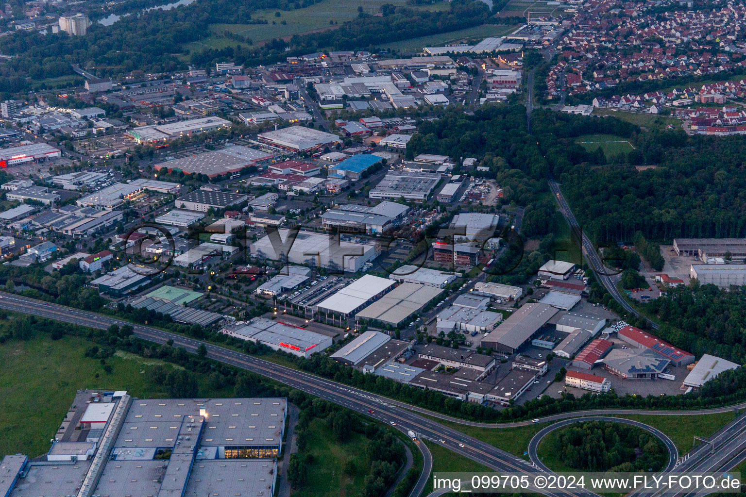 Aerial photograpy of Schweinfurt in the state Bavaria, Germany