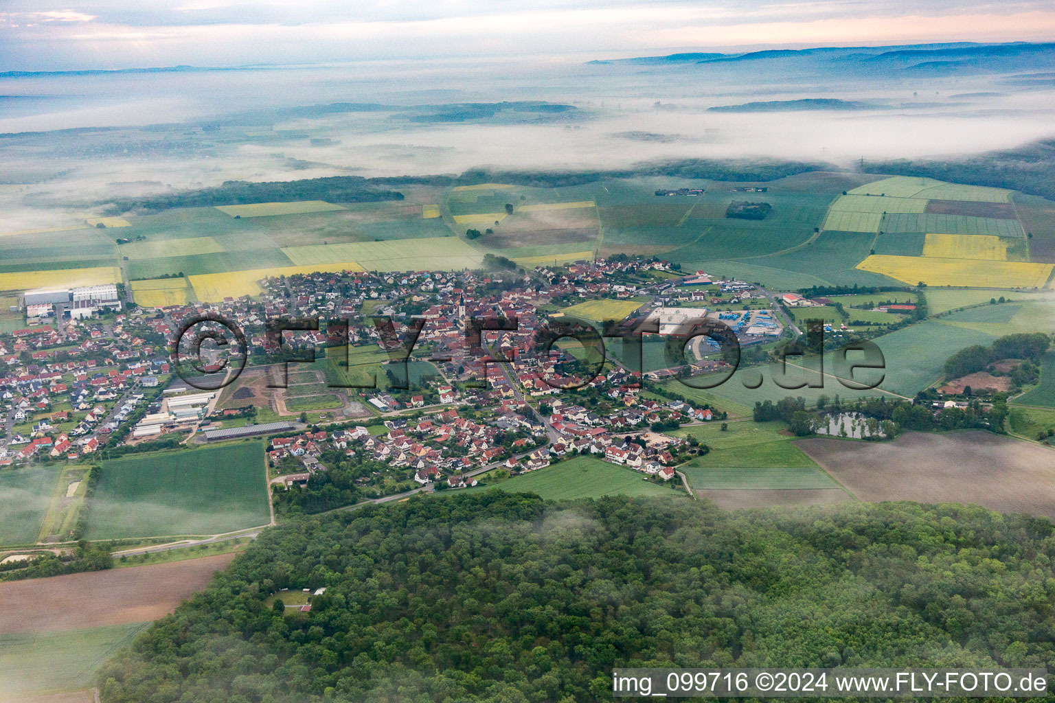 Grettstadt in the state Bavaria, Germany from the plane