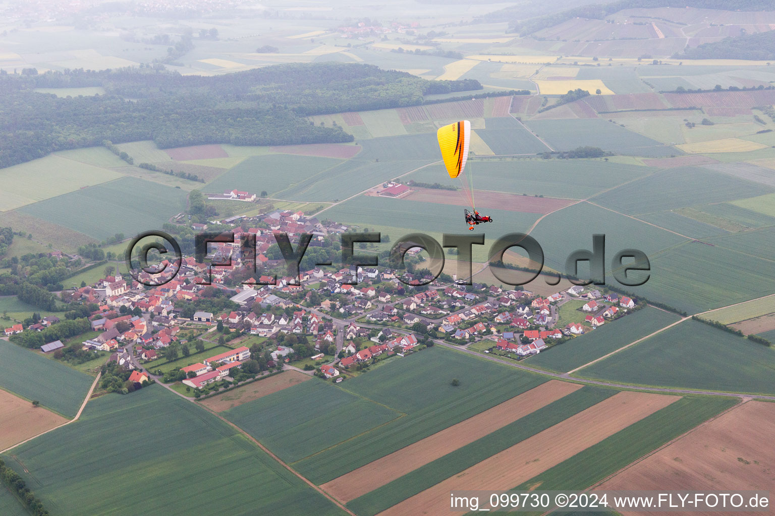 Aerial photograpy of Vögnitz in the state Bavaria, Germany