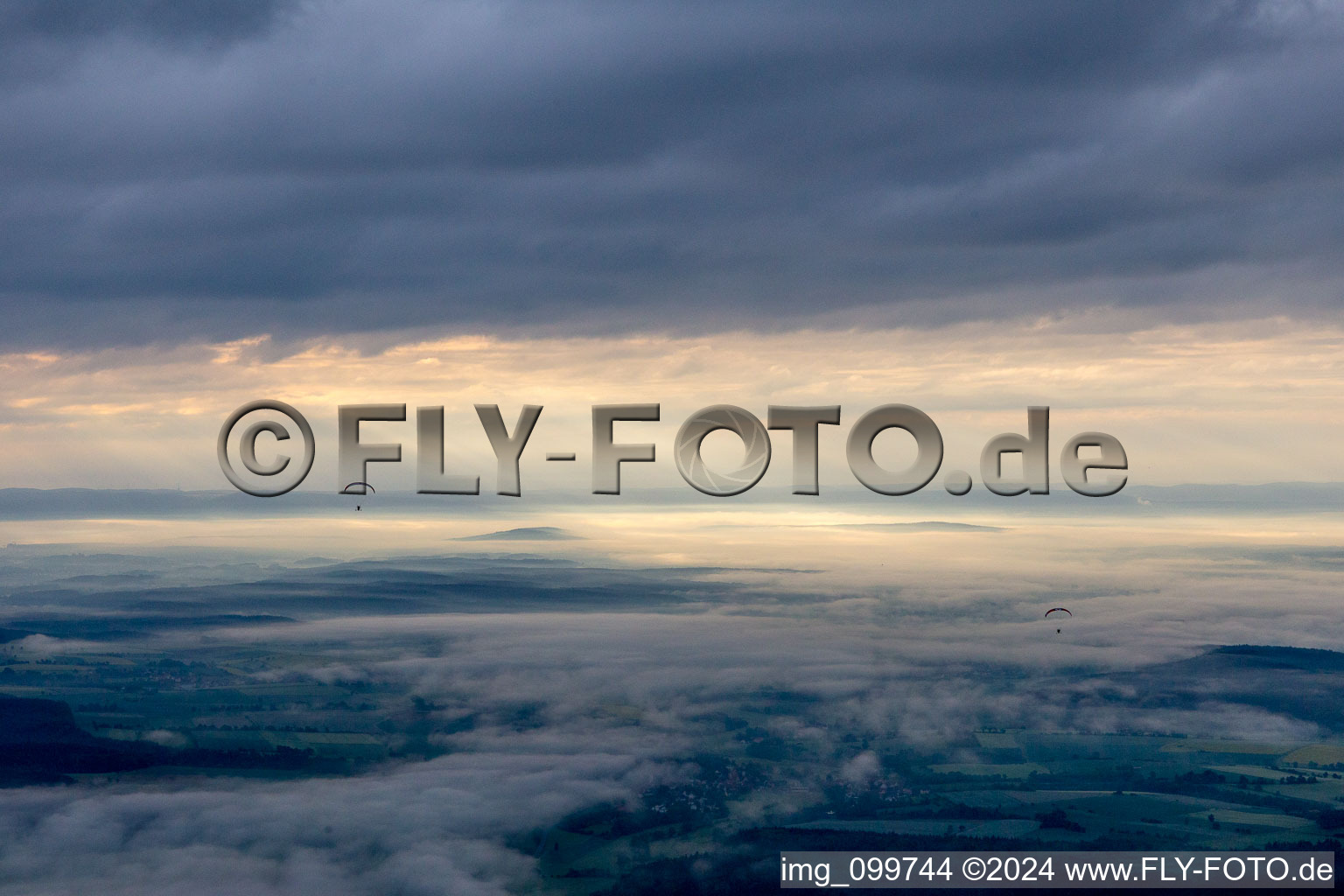 Aerial view of District Prölsdorf in Rauhenebrach in the state Bavaria, Germany