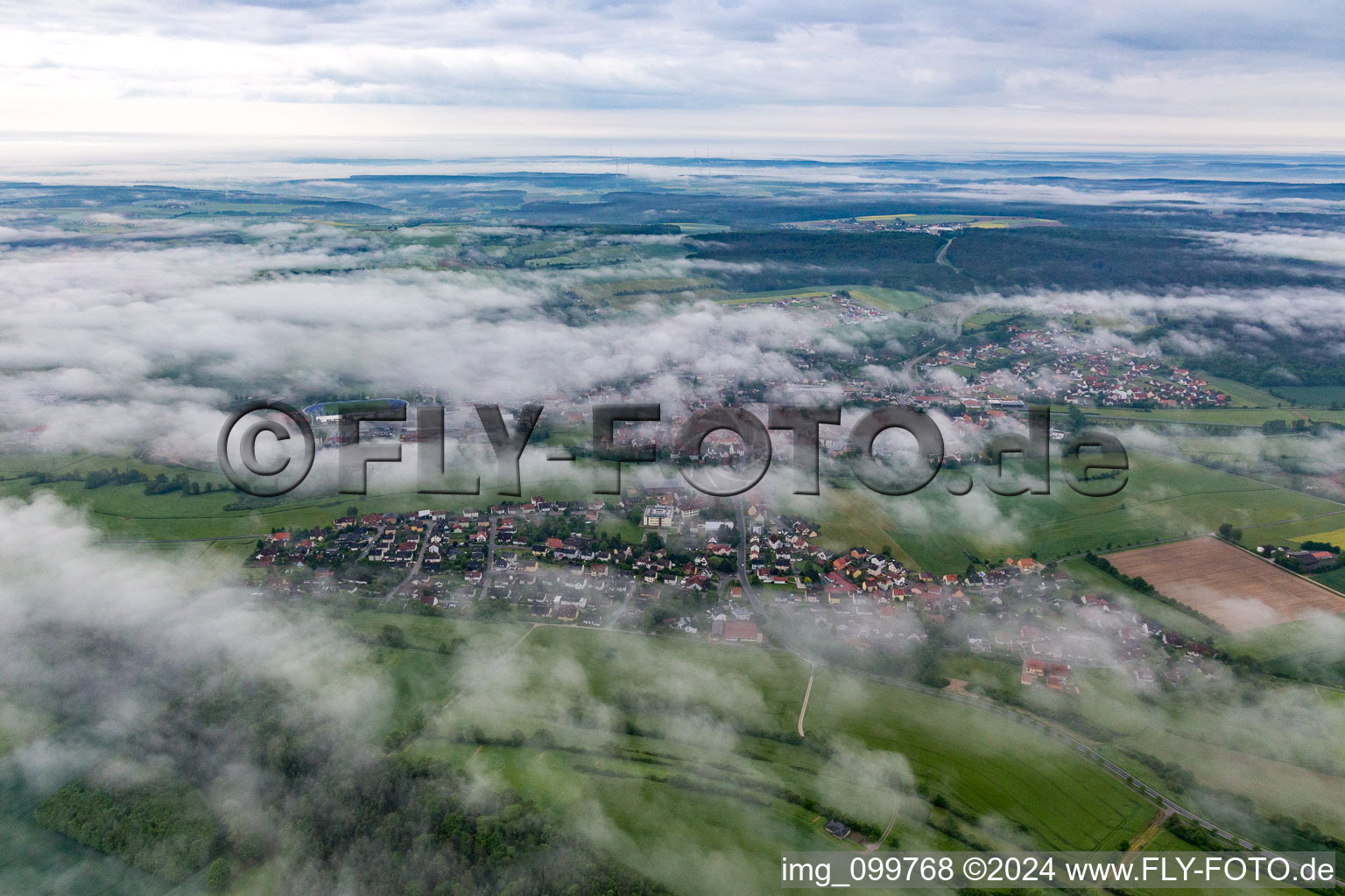 Ampferbach in the state Bavaria, Germany out of the air