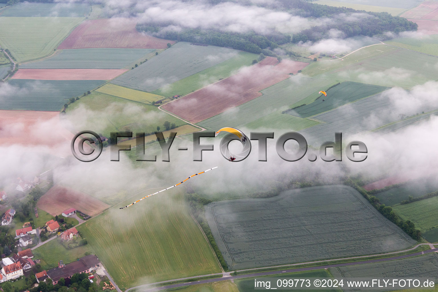 Aerial view of Grasmannsdorf in the state Bavaria, Germany