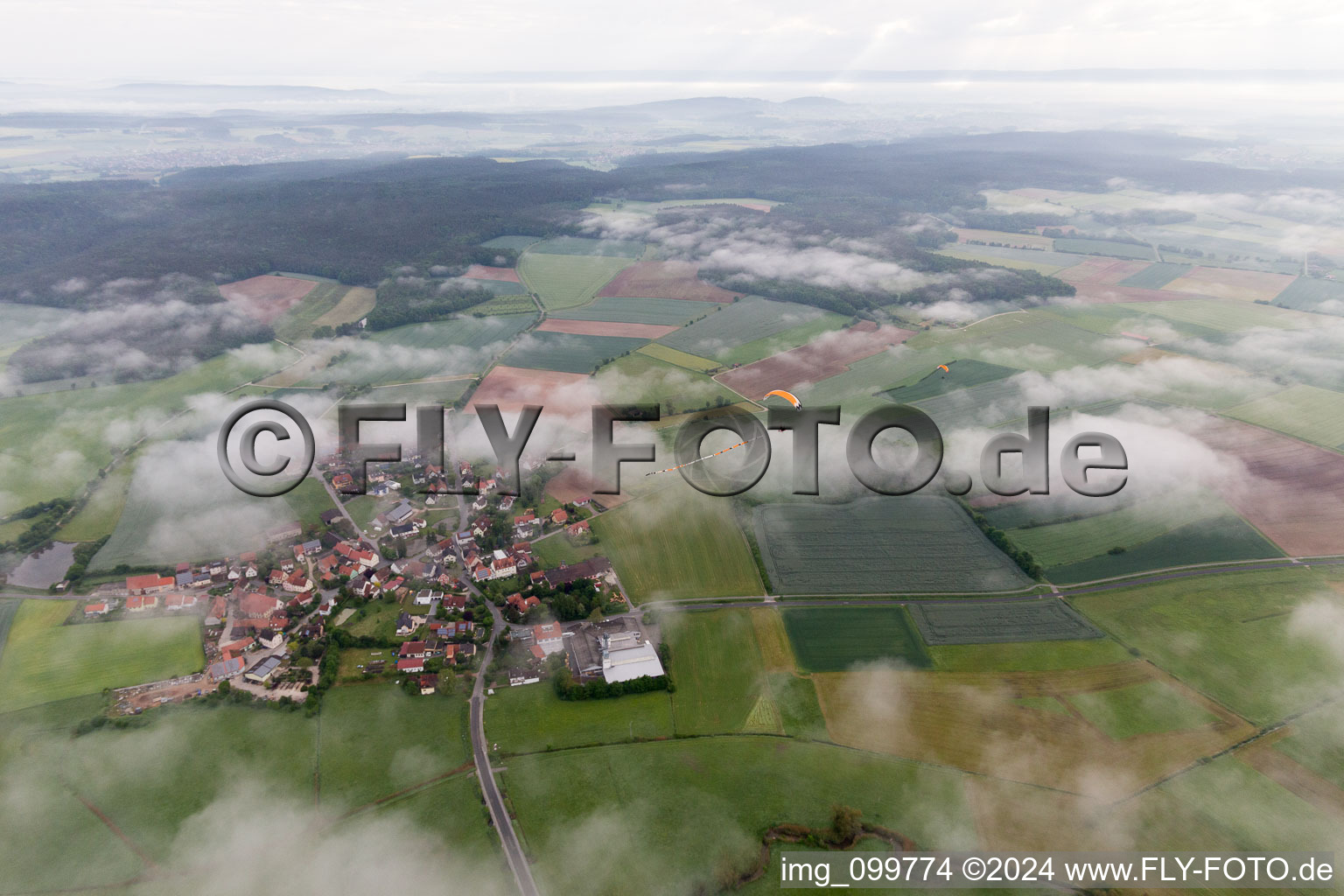 Aerial photograpy of Grasmannsdorf in the state Bavaria, Germany