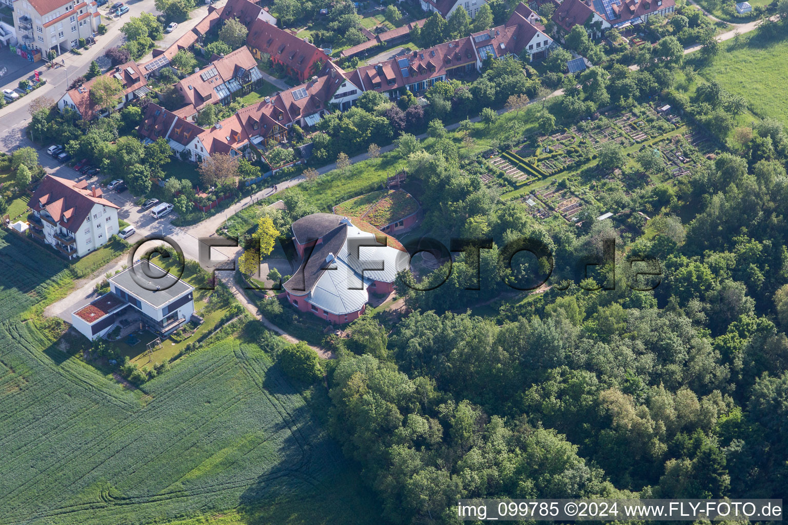 Aerial view of Bischberg in the state Bavaria, Germany