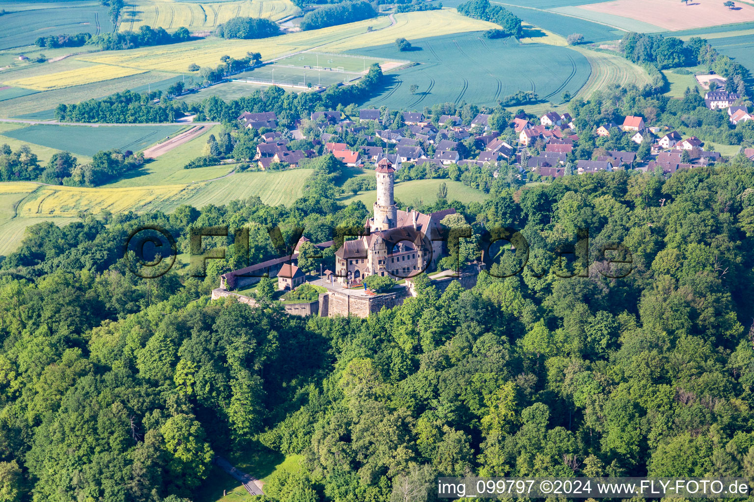 Aerial view of Altenburg in the district Wildensorg in Bamberg in the state Bavaria, Germany