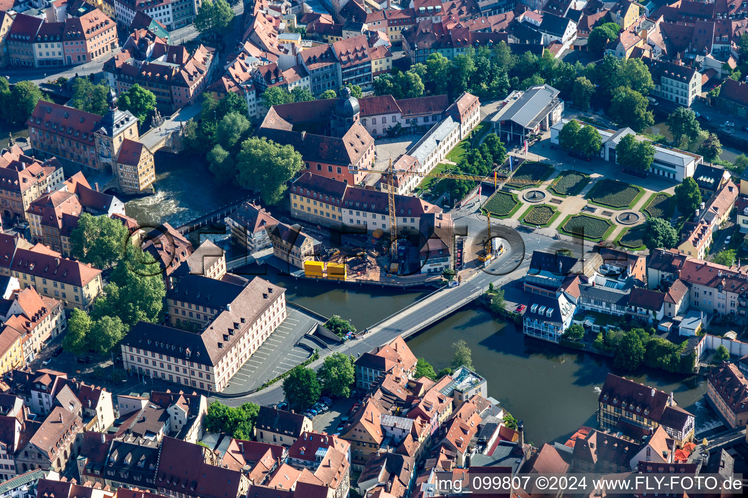 Surveying office at the Bischofsmühlbrücke in Bamberg in the state Bavaria, Germany