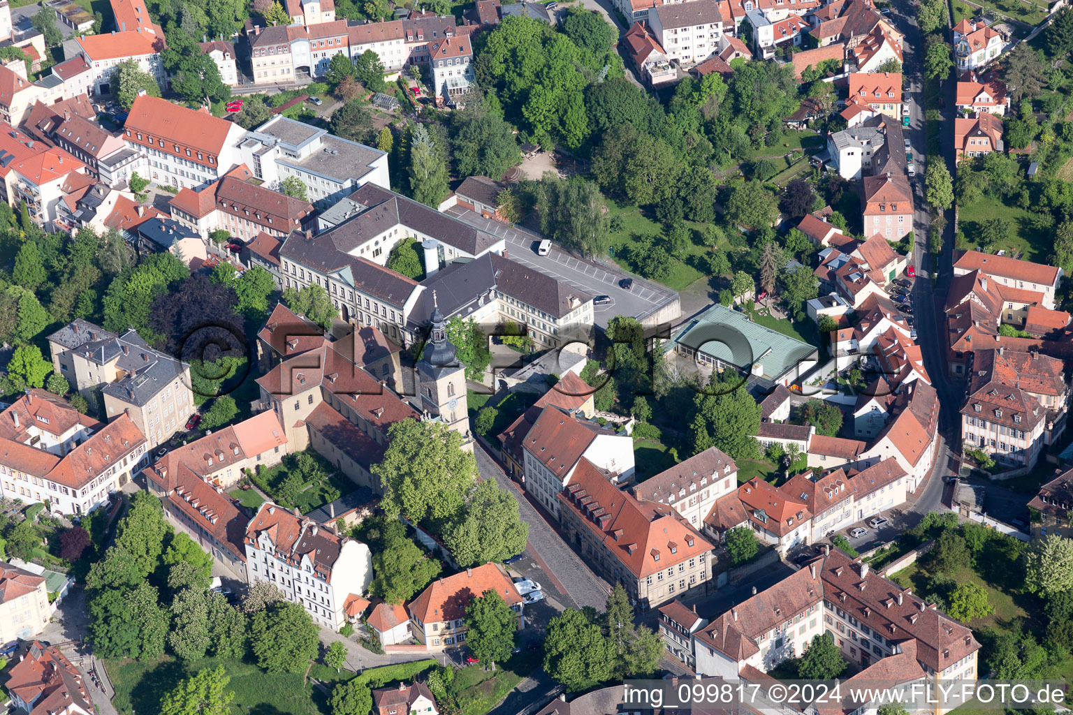 Montessori School Bamberg and Collegiate Church of St. Jacob in Bamberg in the state Bavaria, Germany