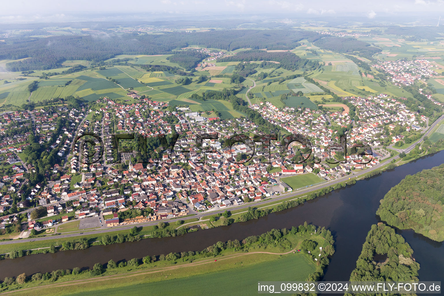 Aerial photograpy of Bischberg in the state Bavaria, Germany