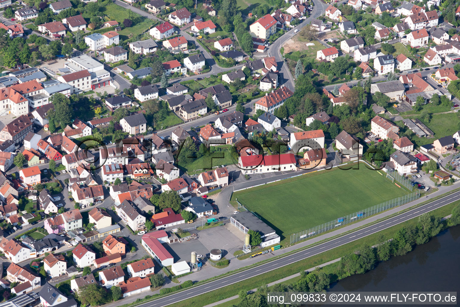 Oblique view of Bischberg in the state Bavaria, Germany