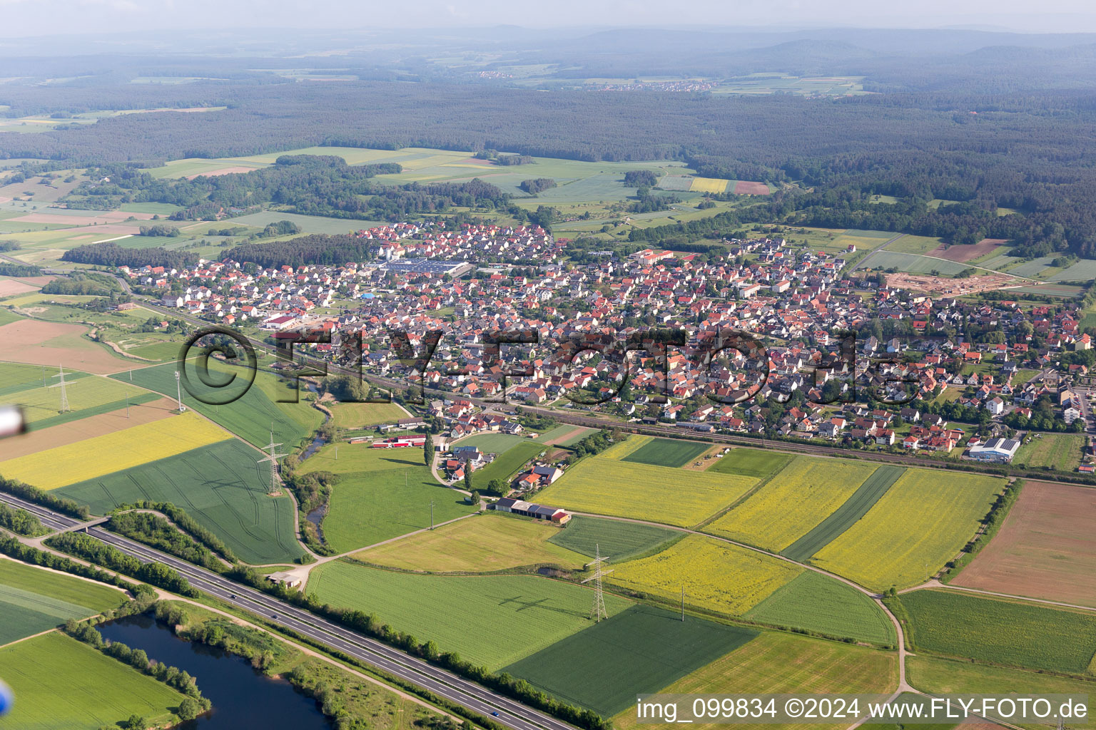 Bischberg in the state Bavaria, Germany from above