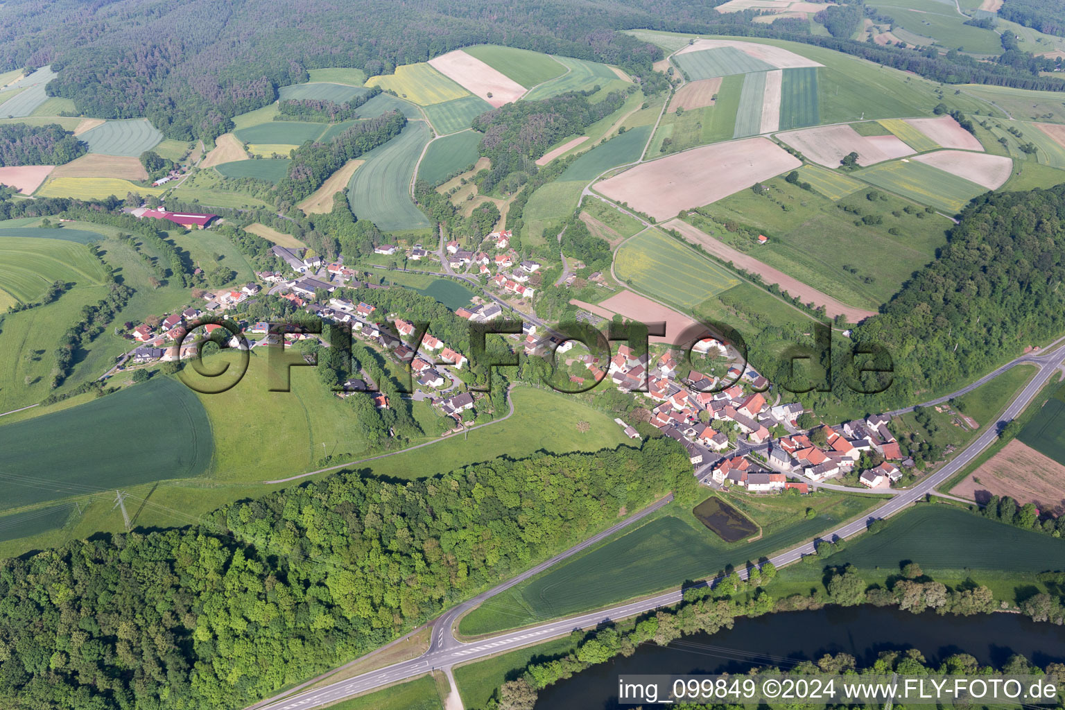 Aerial photograpy of Dippach in the state Bavaria, Germany