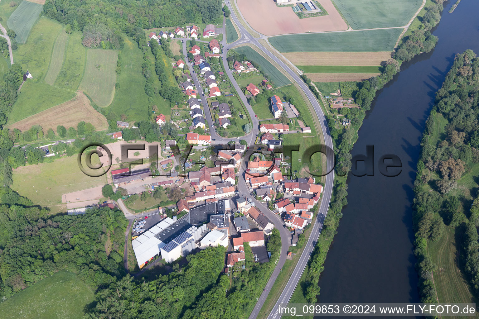 Aerial view of Eschenbach in the state Bavaria, Germany