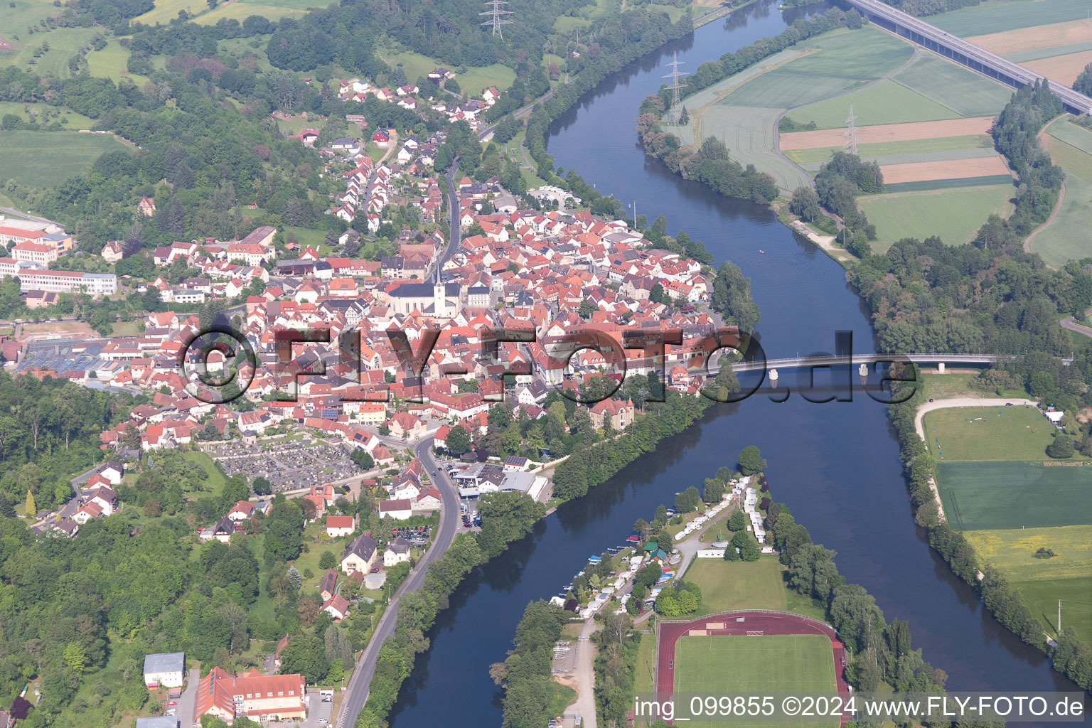 Eltmann in the state Bavaria, Germany viewn from the air