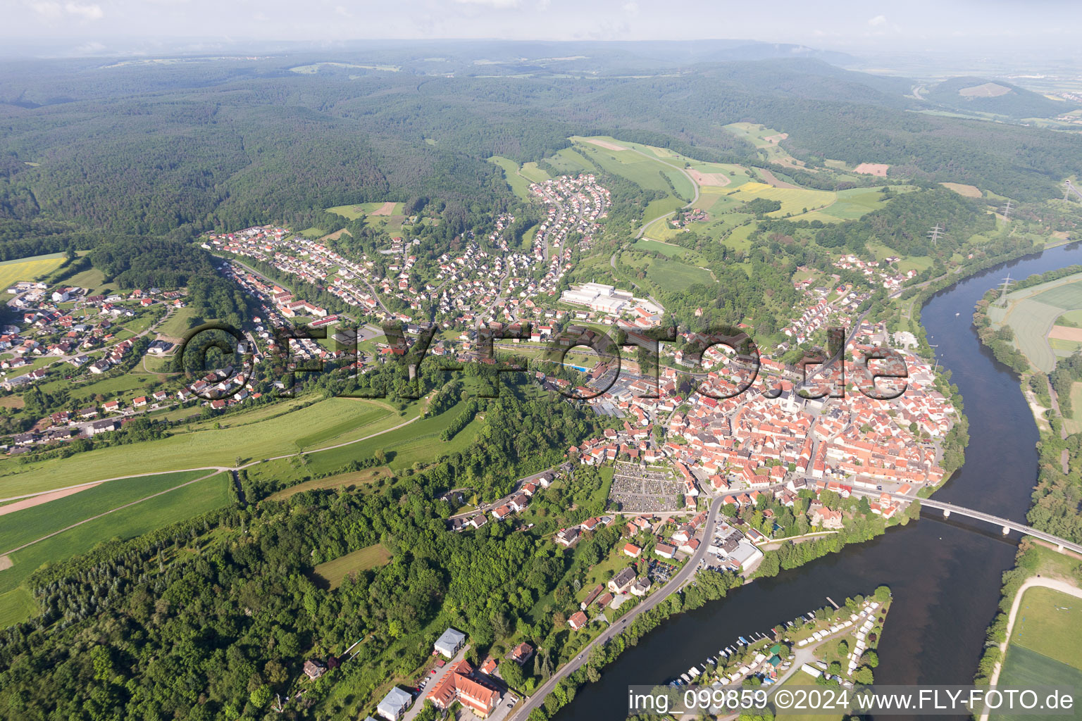 Eltmann in the state Bavaria, Germany from the drone perspective