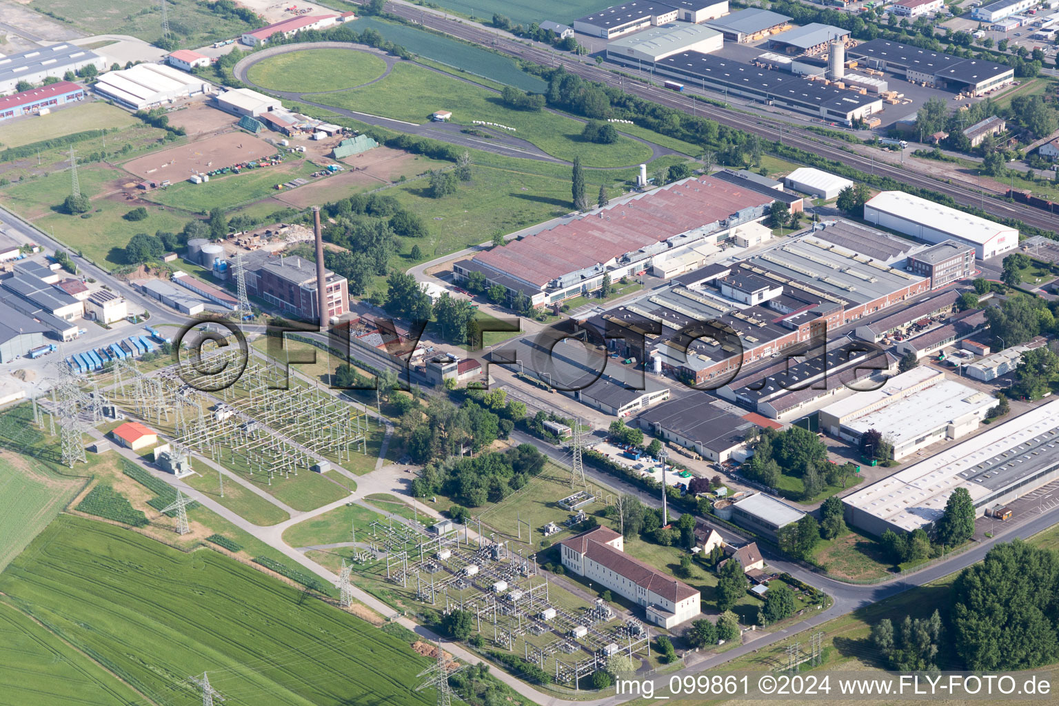 Eltmann in the state Bavaria, Germany seen from a drone