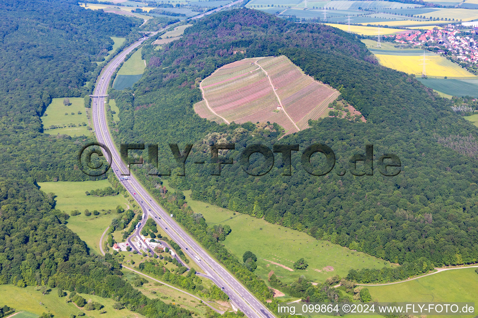 Aerial photograpy of Limbach in the state Bavaria, Germany