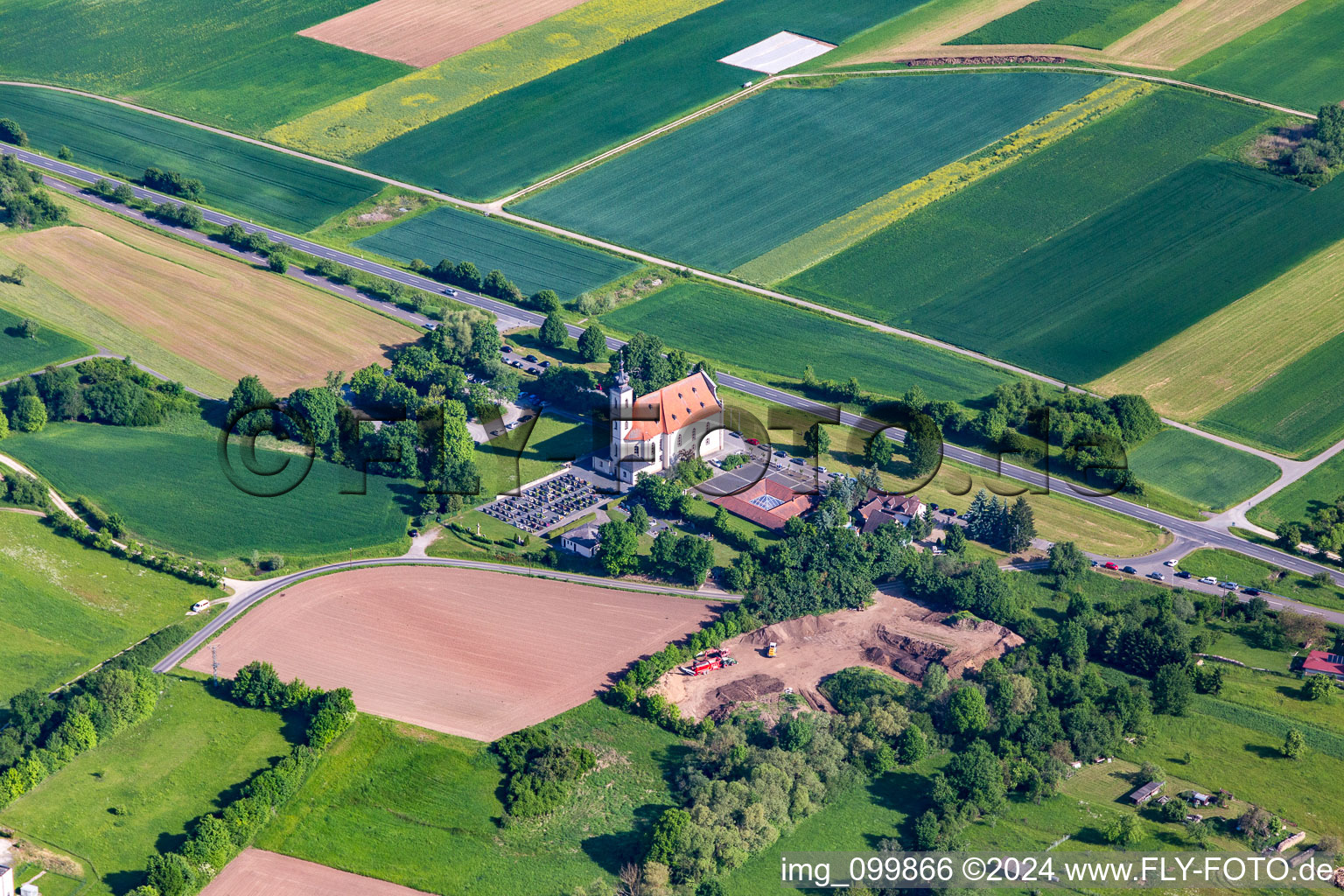 Limbach in the state Bavaria, Germany from above