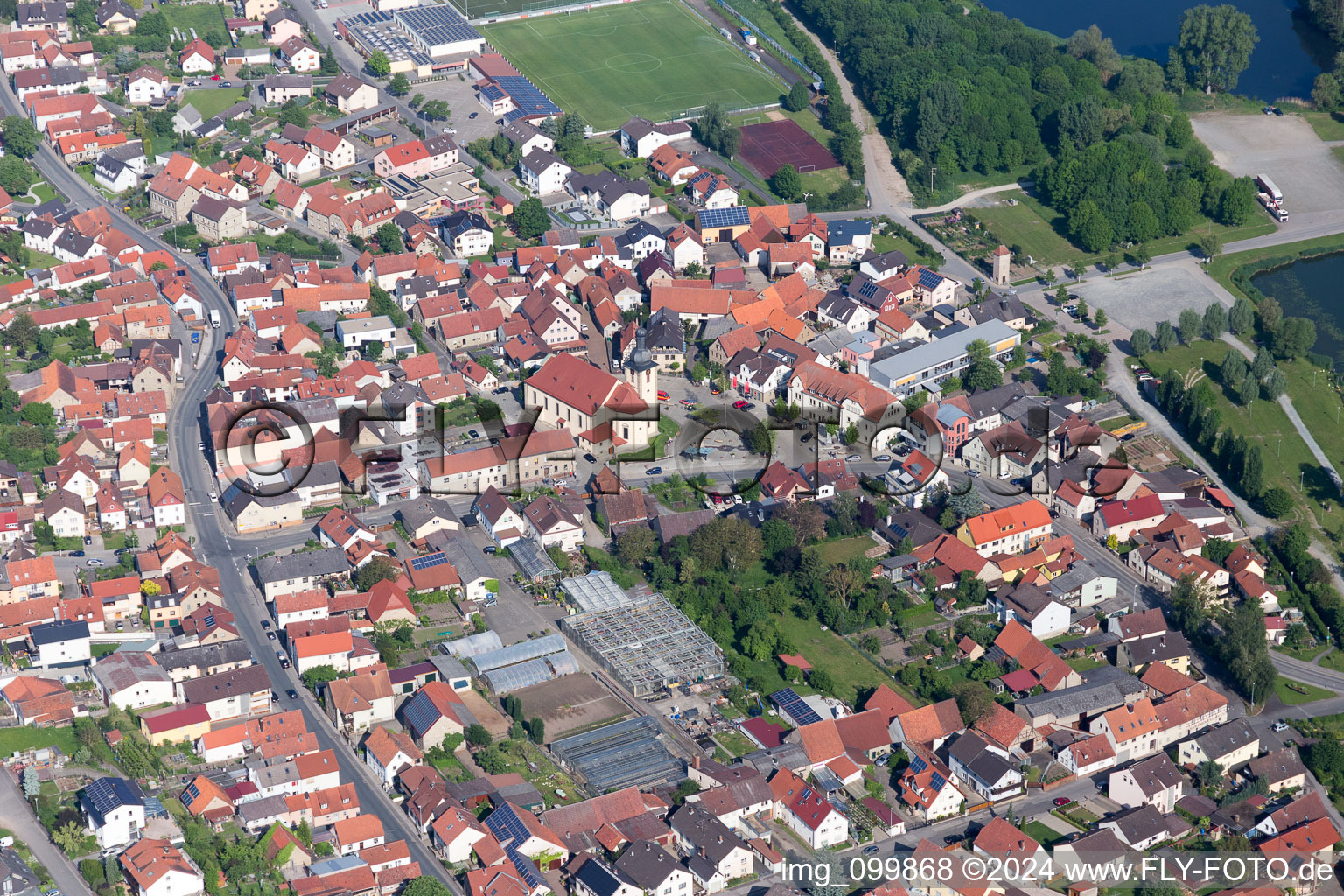 Aerial view of Sand in the state Bavaria, Germany