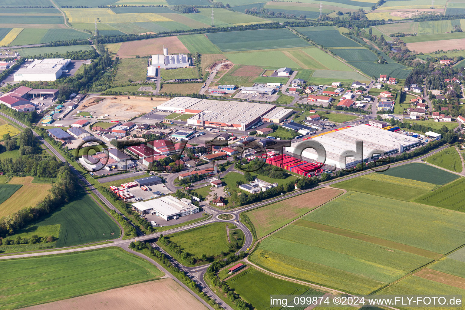 Industrial estate and company settlement An of Siechkapelle in Knetzgau in the state Bavaria, Germany