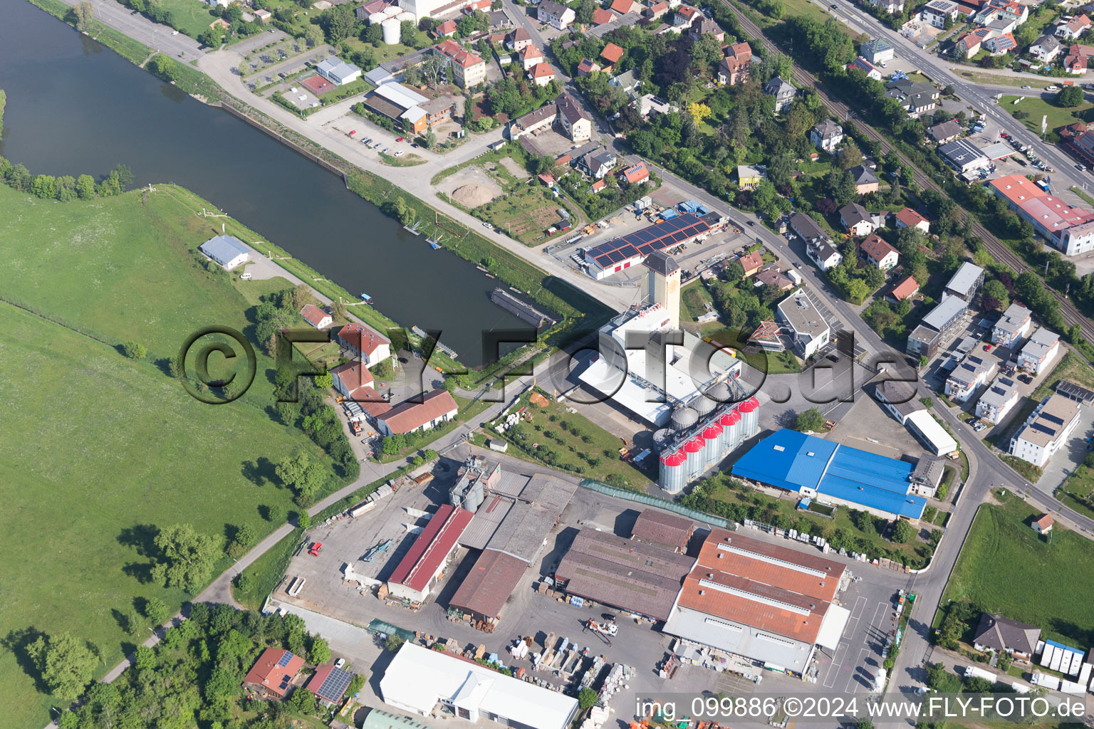 Aerial photograpy of Haßfurt in the state Bavaria, Germany