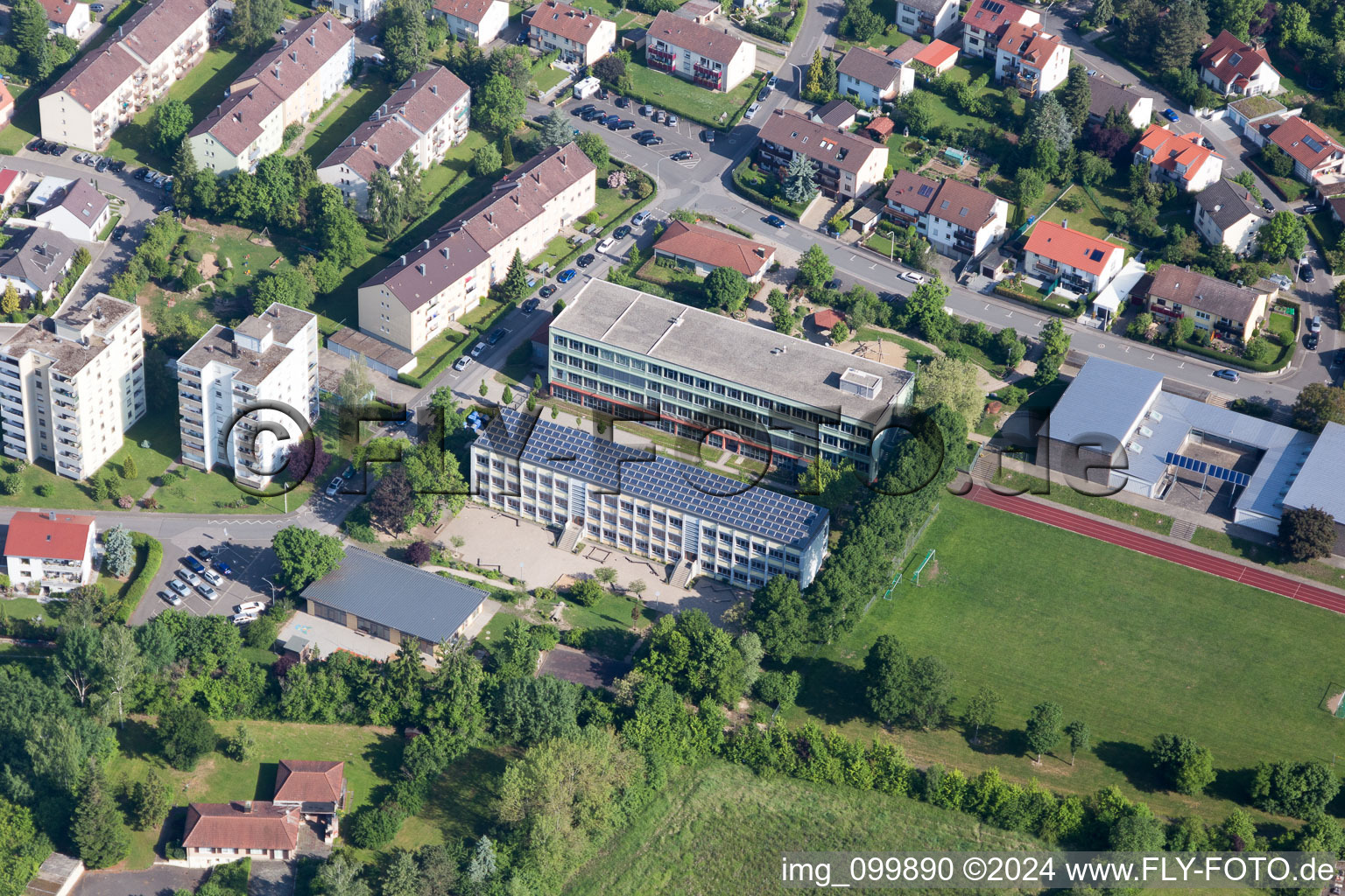 Haßfurt in the state Bavaria, Germany seen from above