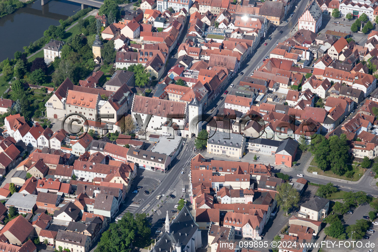 Drone image of Haßfurt in the state Bavaria, Germany