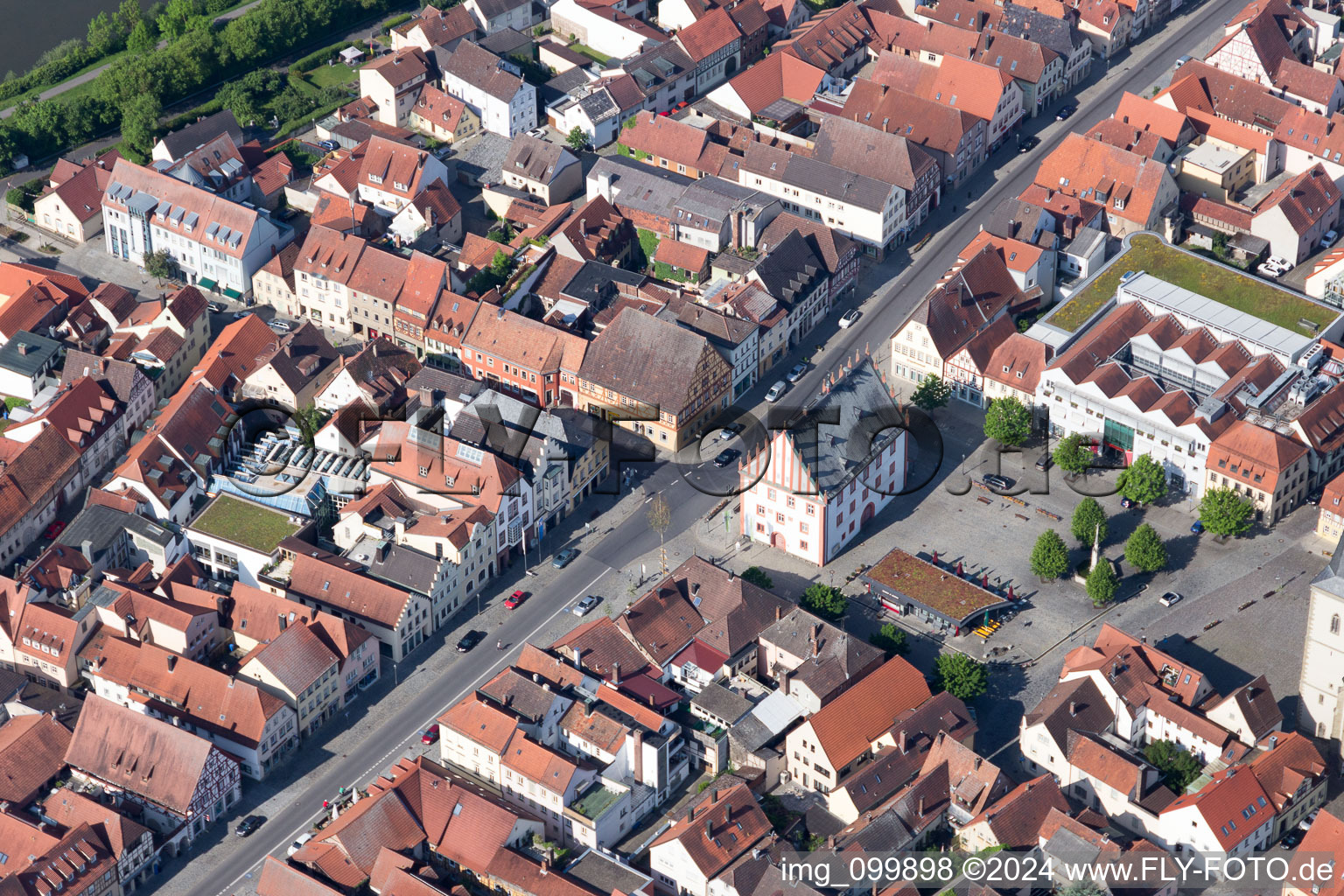 Haßfurt in the state Bavaria, Germany from the drone perspective