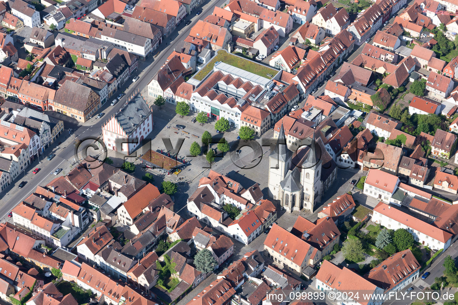 Haßfurt in the state Bavaria, Germany from a drone