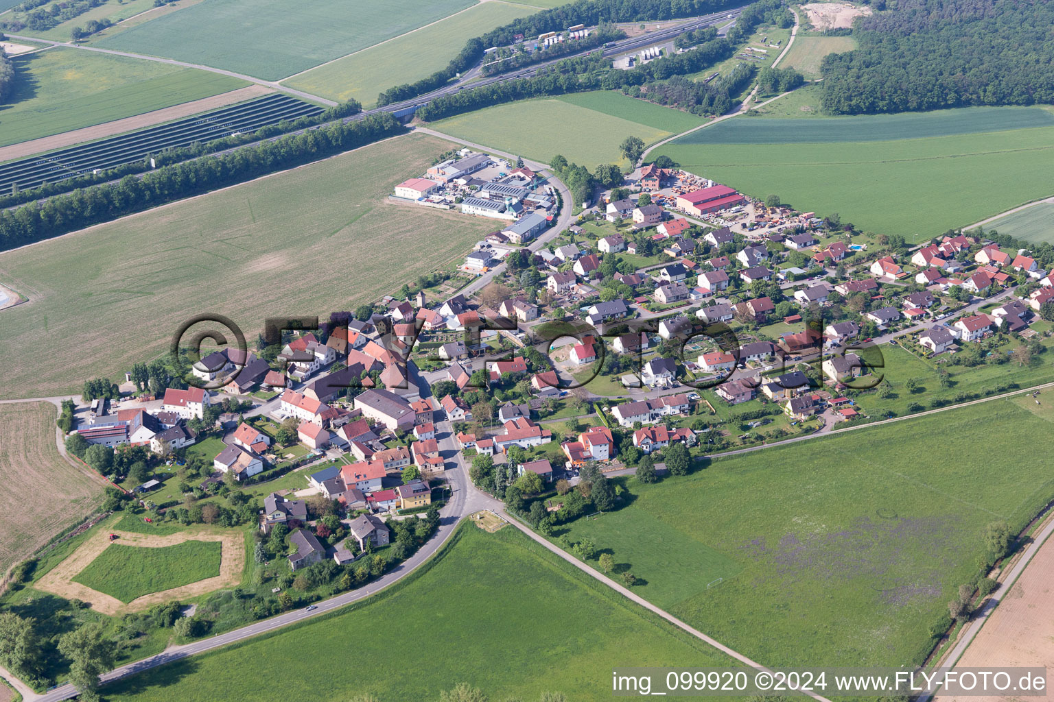 Aerial photograpy of Horhausen in the state Bavaria, Germany