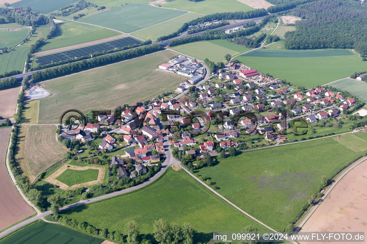 Oblique view of Horhausen in the state Bavaria, Germany