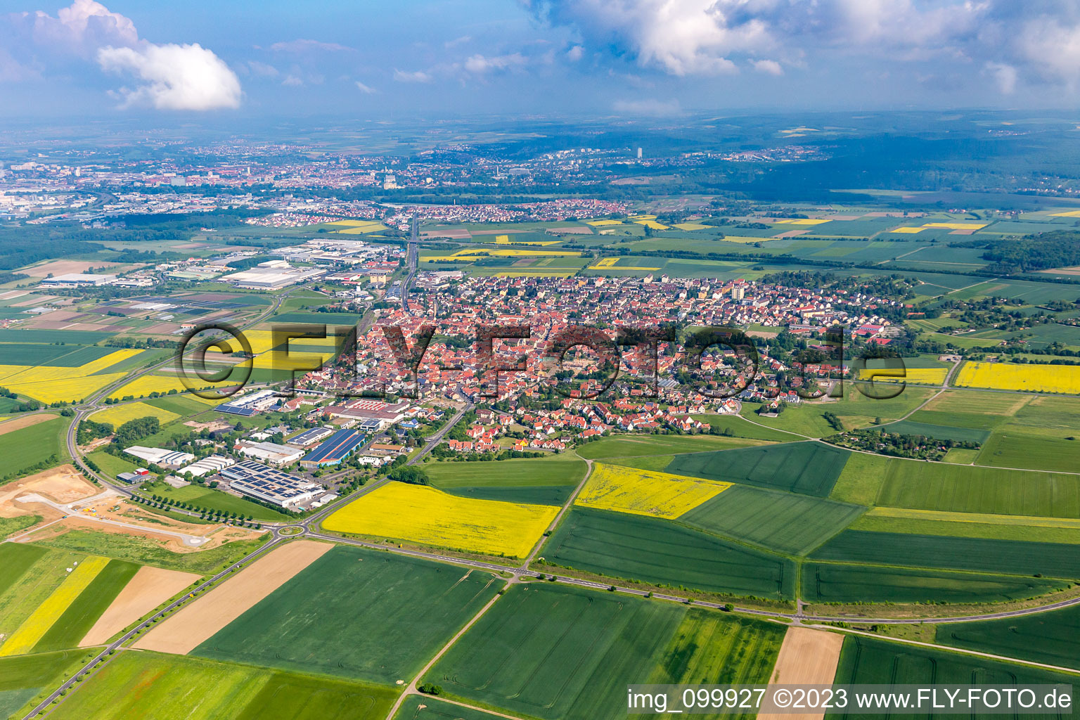 Oblique view of From the southeast in Gochsheim in the state Bavaria, Germany