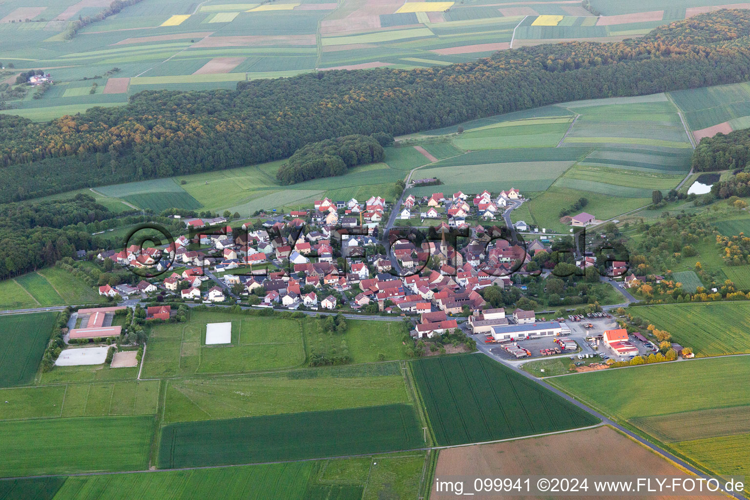 Aerial photograpy of Kaisten in the state Bavaria, Germany