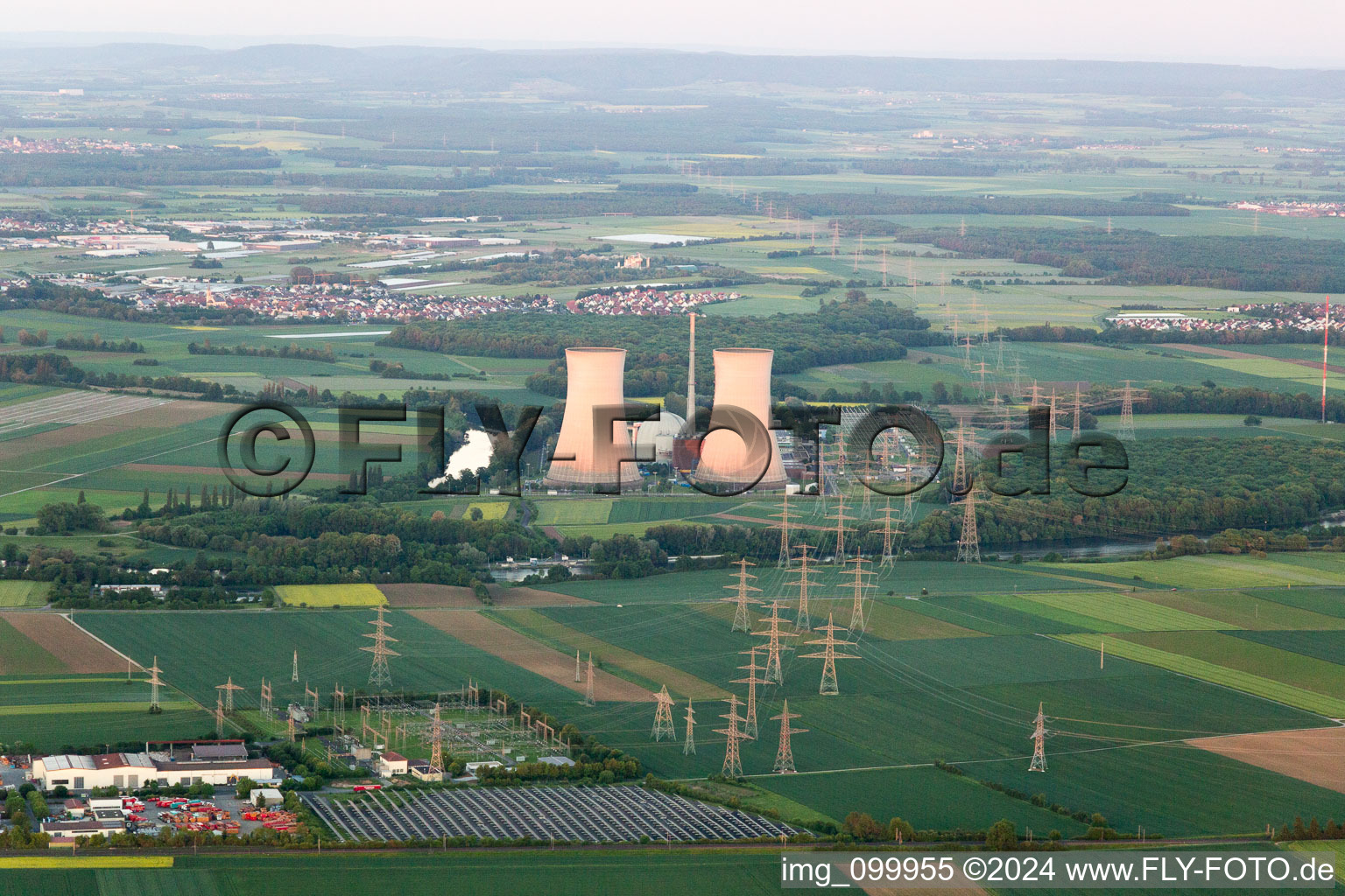 Oblique view of KKG in Grafenrheinfeld in the state Bavaria, Germany