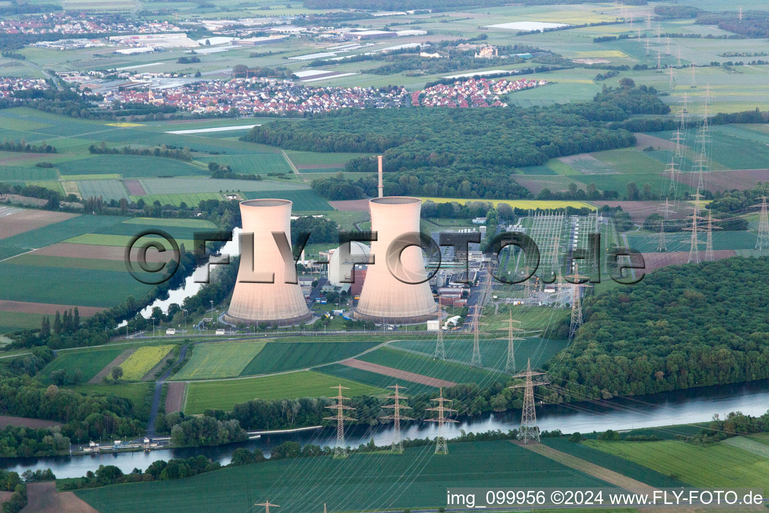 KKG in Grafenrheinfeld in the state Bavaria, Germany from above